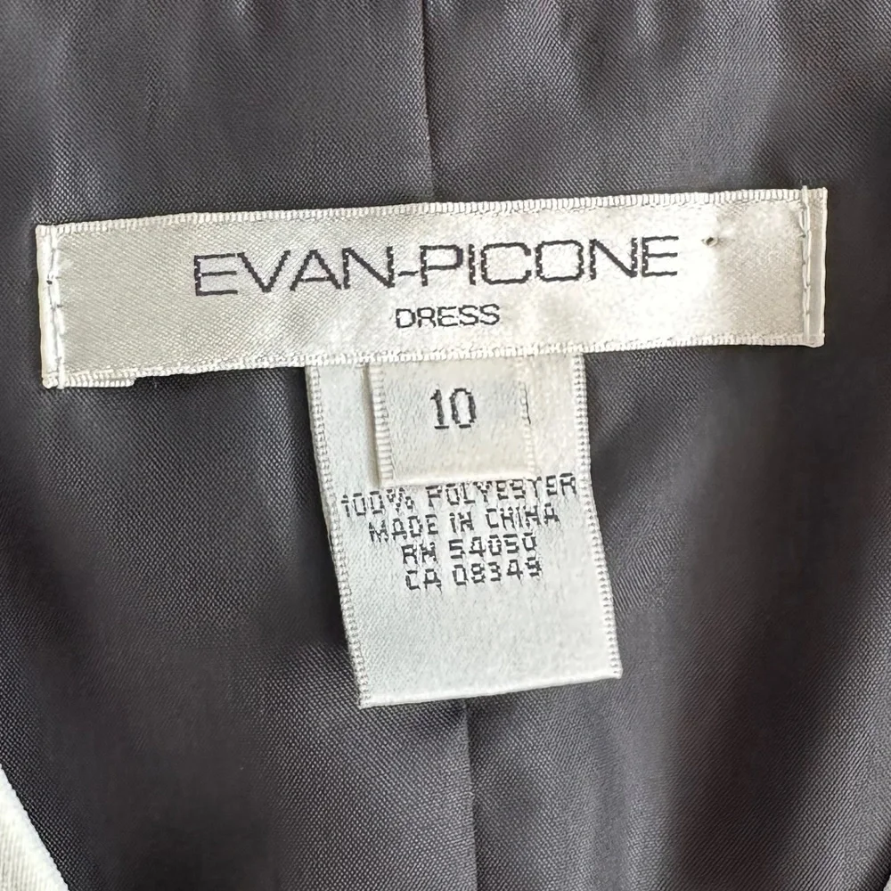 Evan-Picone Al Fresco Midi Dress Black/Ivory Size 10 NWT Classic Neutral Office - Picture 4 of 15